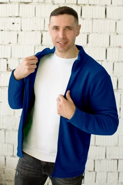 Купить толстовку Филл флисовую унисекс, однотонная синяя