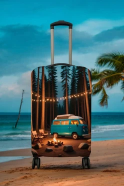 Купить чехол для чемодана (S) с принтом "Camping"