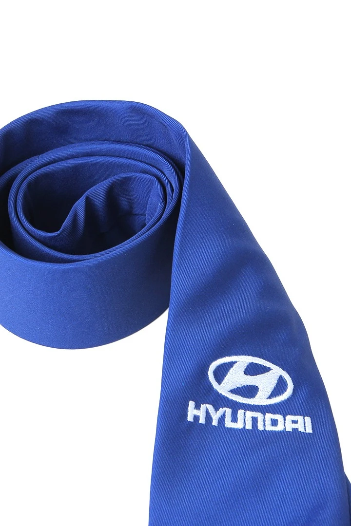 Галстук Босс с вышивкой из адверты мужской, с полной запечаткой "Hyundai"#8 Галстук Босс с вышивкой из адверты мужской, с полной запечаткой "Hyundai"#8