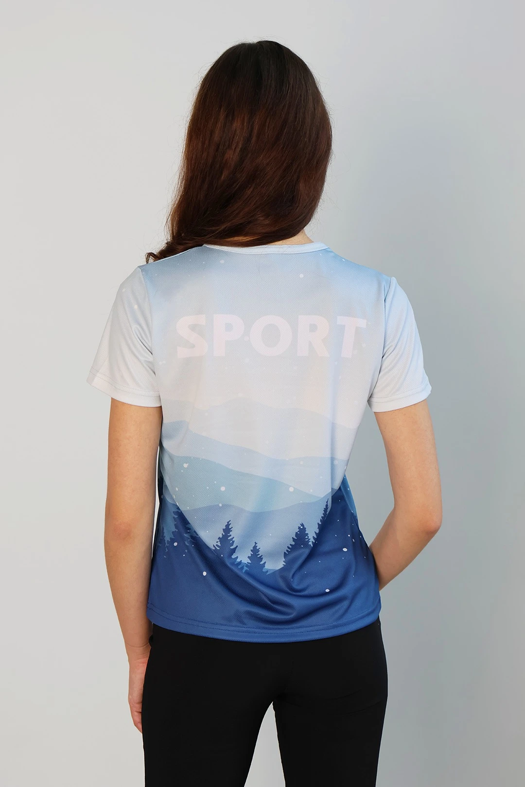 Футболка Гэлэкси женская из ложной сетки с полной запечаткой "Snow!"#2