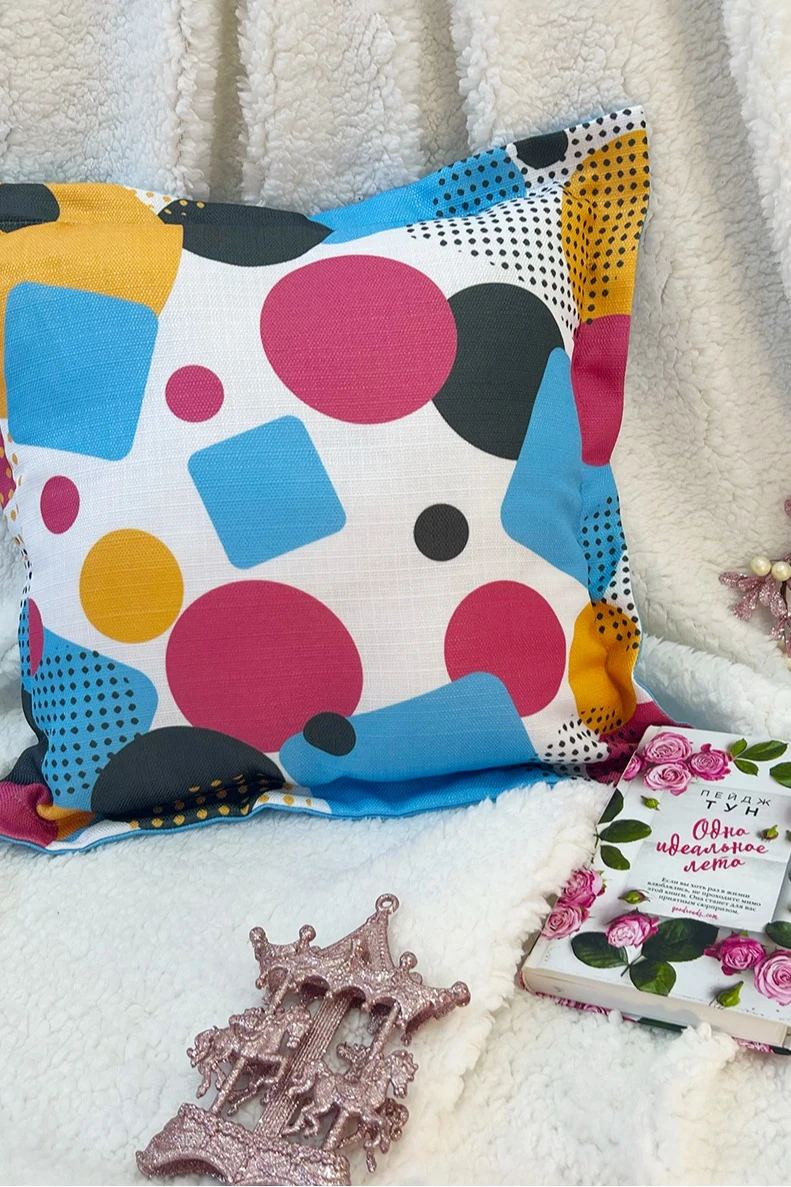 Подушка с бордюром 40х40 см, с полной запечаткой#1 Подушка с бордюром 40х40 см, с полной запечаткой#1