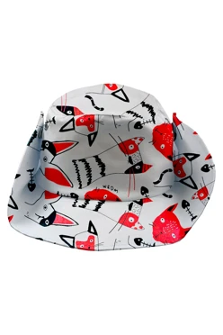 Купить панаму Техас с полями на кнопках, с полной запечаткой "Red Cat"