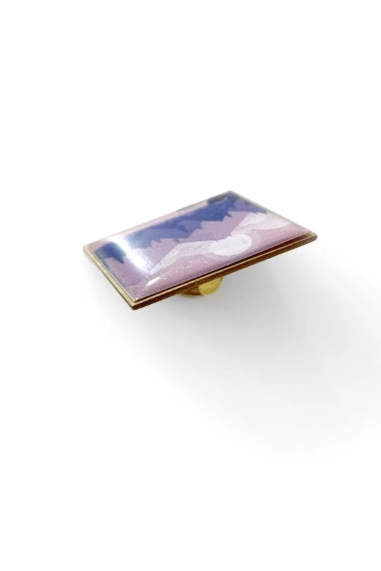 Купить значок заливной Квадрат 25х25 мм, с принтом "Mountain"