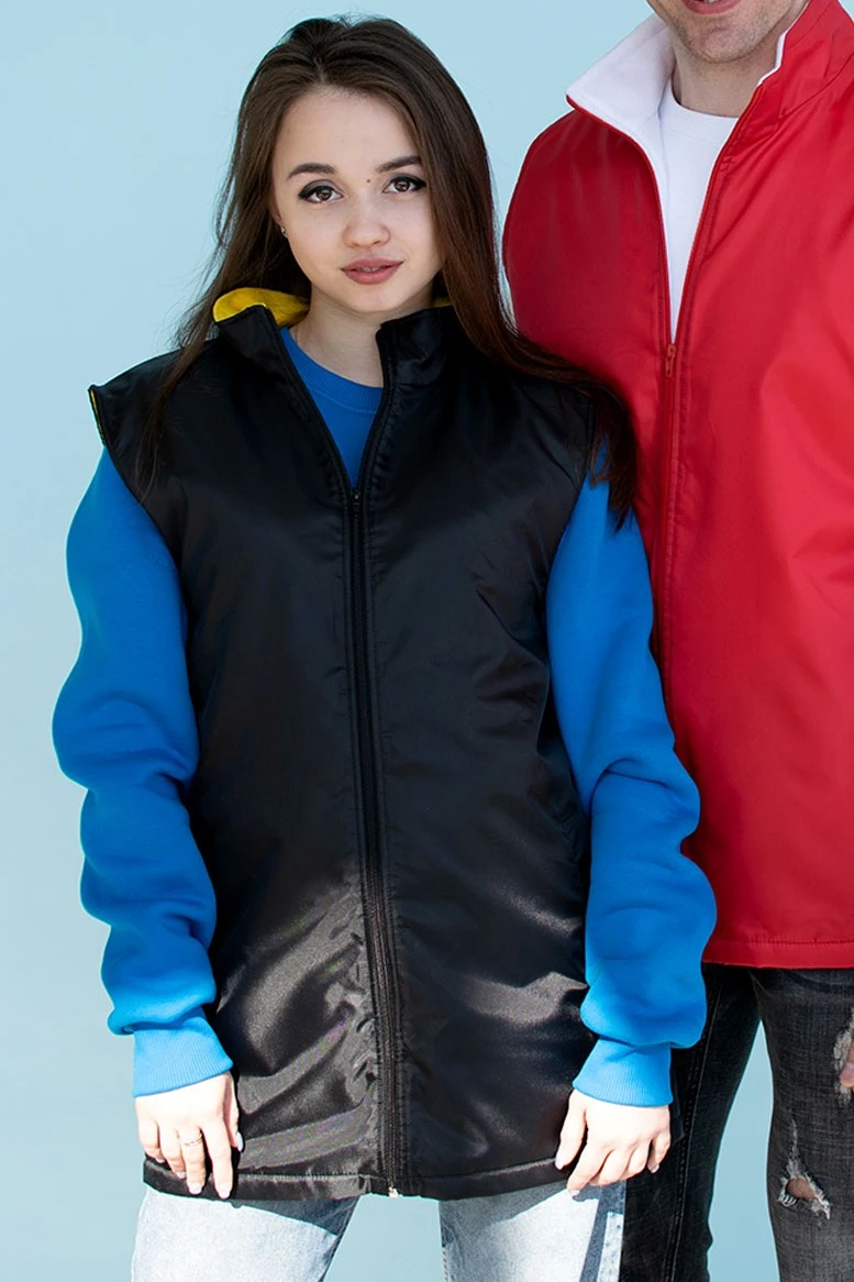 Купить жилет Райли унисекс, однотонный черный