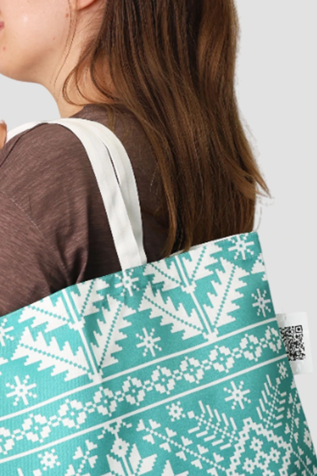 Сумка Голди из греты 40х40х10 см, с принтом на одной стороне "Pattern of azure"#1