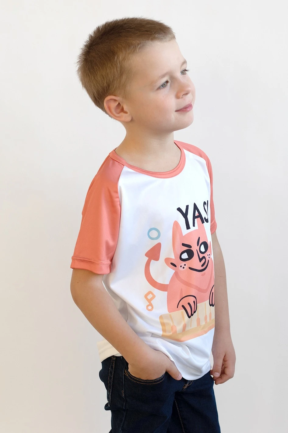 Футболка Спэйс детская из ложной сетки 130 с полной запечаткой "Yas"#2