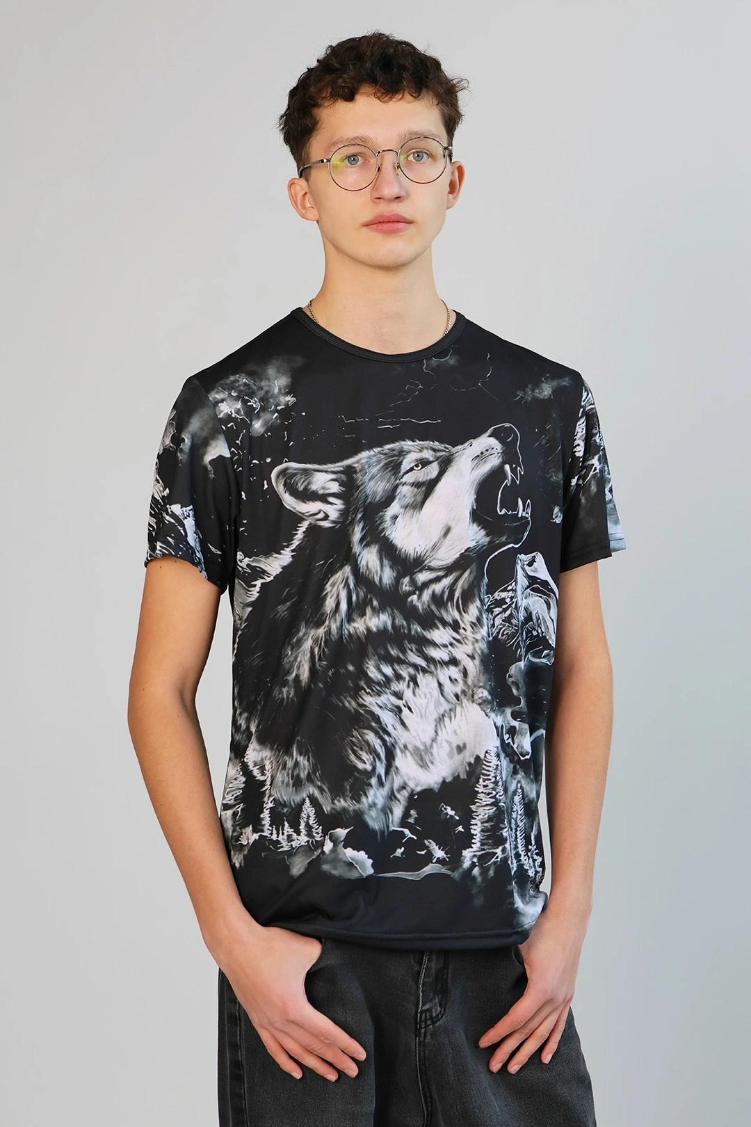 Футболка Гэлэкси O-ворот из ники унисекс с полной запечаткой#2