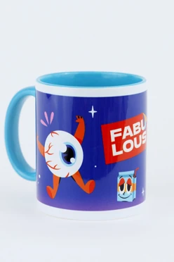 Кружка цветная внутри с цветной ручкой, с принтом "Fabu Lous"#1