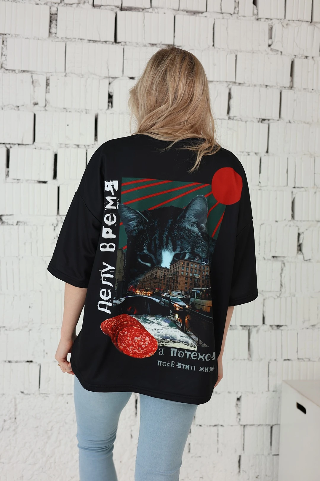 Футболка Макс оверсайз унисекс из футера с полной запечаткой "Quotes"#3 Футболка Макс оверсайз унисекс из футера с полной запечаткой "Quotes"#3