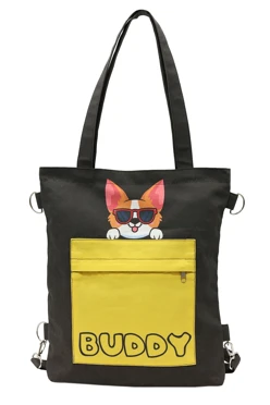 Купить сумку-рюкзак Бадди из саржи 33х38х4 см, печать с двух сторон "Buddy"
