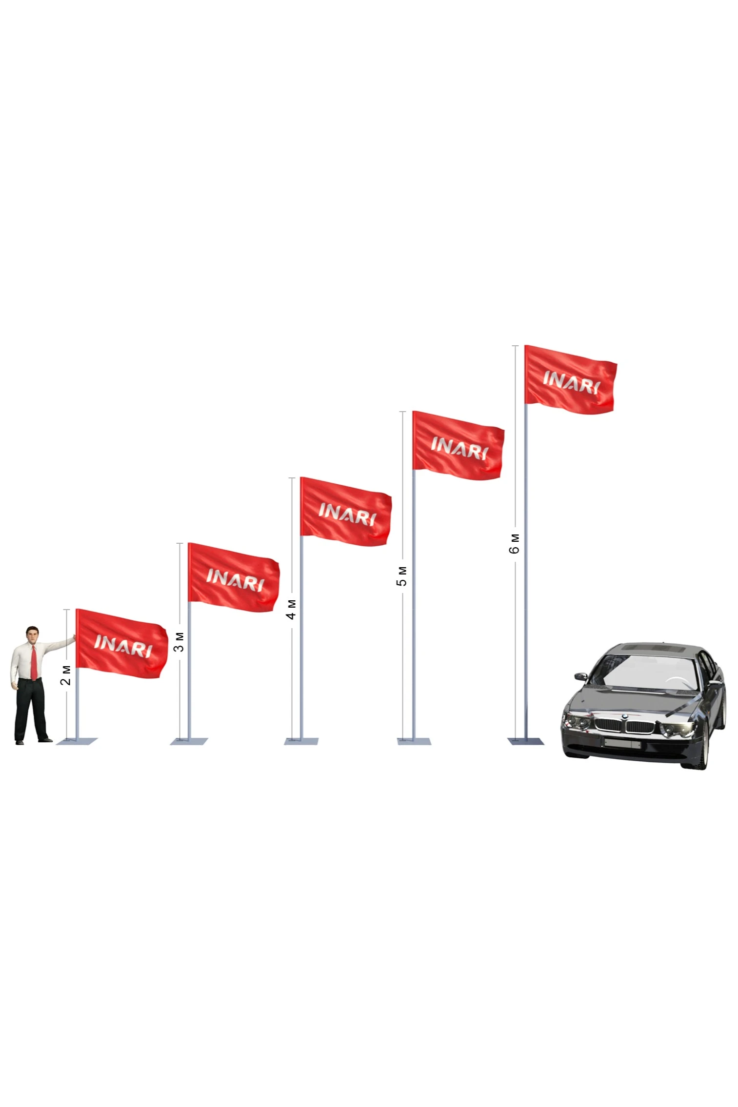 Флагшток Моби Эконом из алюминия 3 м#4