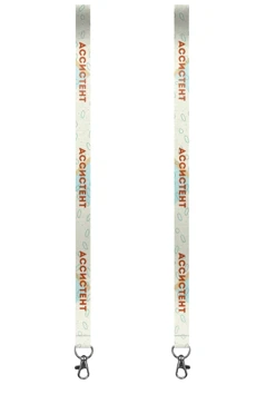 Купить ленту для бейджа репс ширина 2 см, с карабином-люкс, с печатью "Assistant"