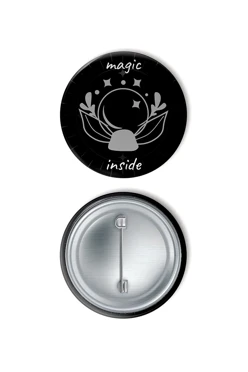 Значок закатной диаметр 25 мм, с принтом "Magic inside"#2