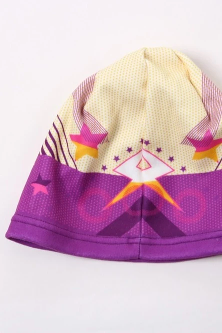 Шапка Лав флисовая однослойная детская, с полной запечаткой "Rock & Roll Girl"#6