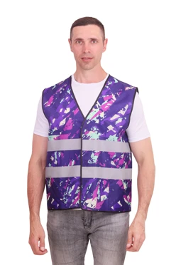 Купить жилет Эван со светоотражающей лентой унисекс, с полной запечаткой "Madness"