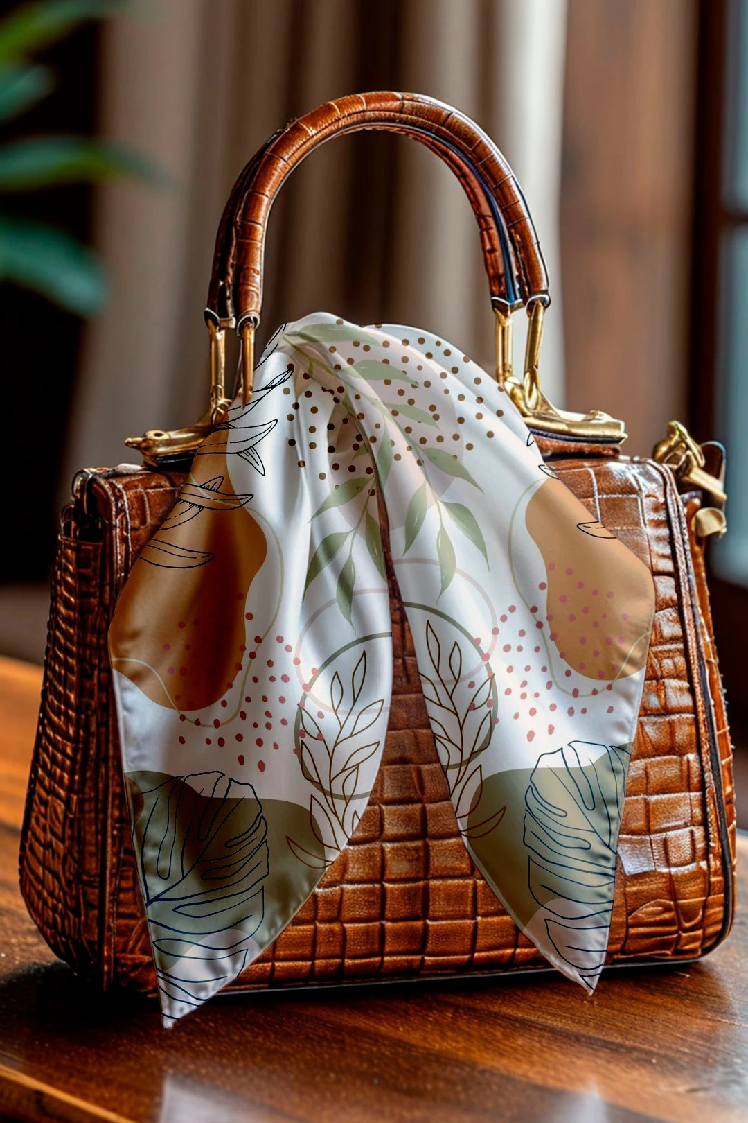 Купить косынку Шарлотта 60х60х90 см, с полной запечаткой "Minimalist flora"