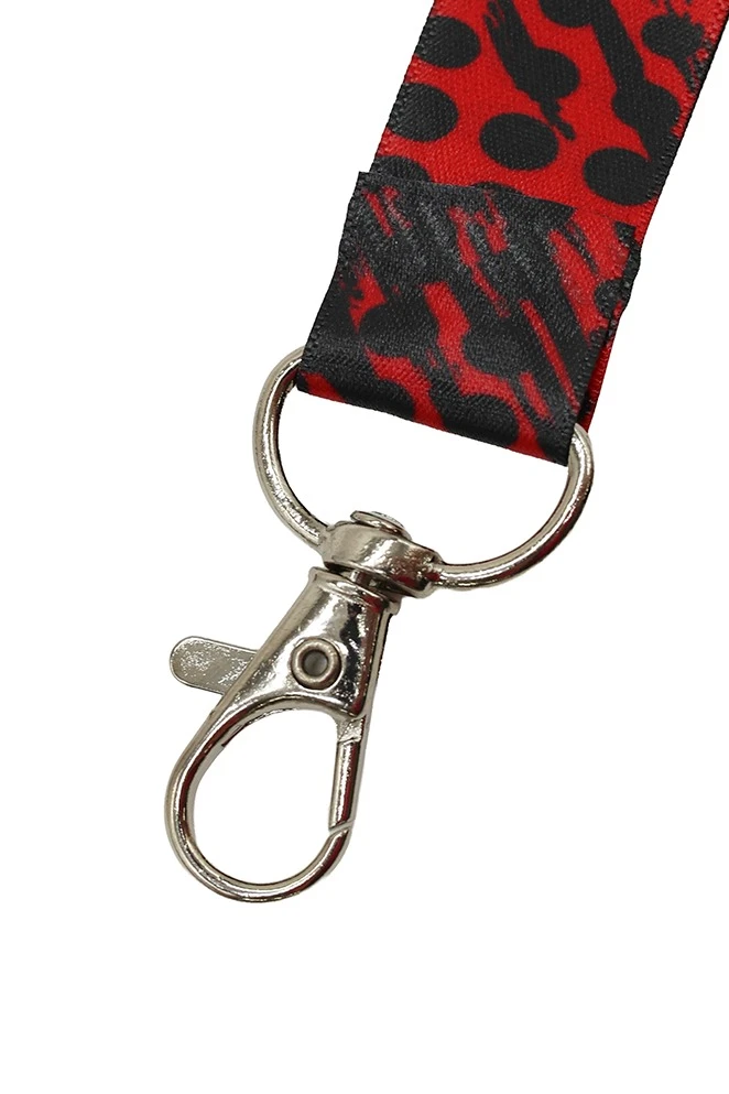 Лента для бейджа атлас люкс ширина 2,5 см, с двумя карабинами, с печатью#7