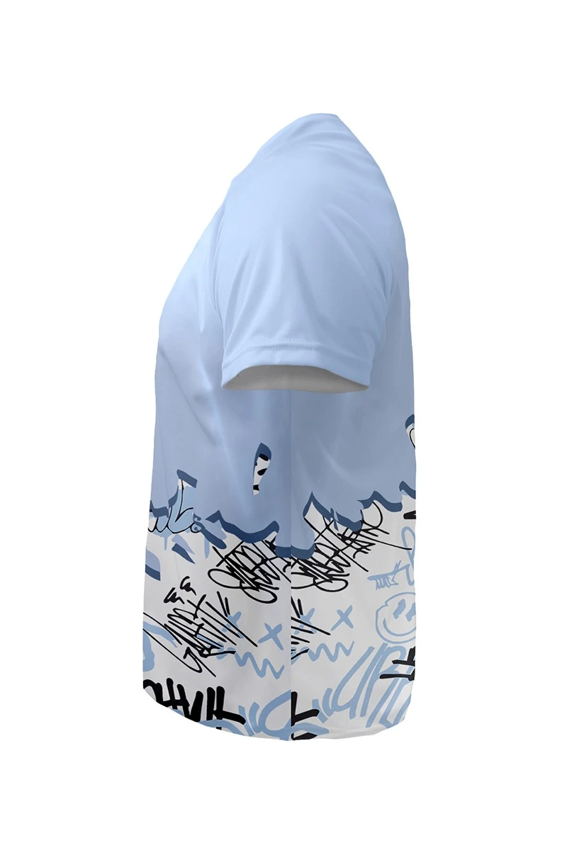 Футболка Спэйс V-ворот унисекс из ложной сетки с полной запечаткой "Graffiti"#2