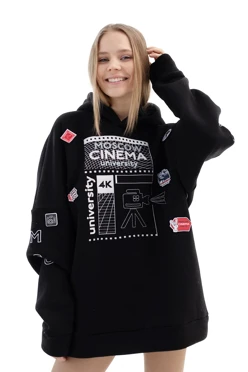 Худи Фрэнк из футера оверсайз унисекс, однотонная#1