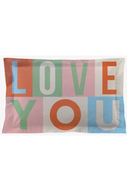 Купить подушку с бордюром 40х60 см, с принтом "Love you"