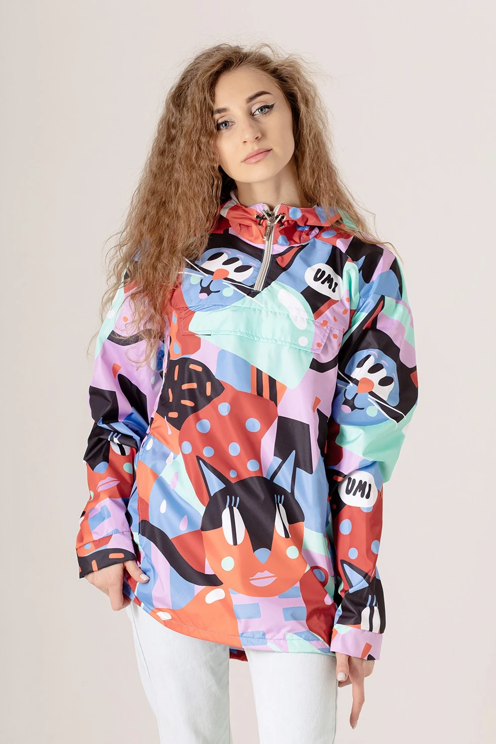 Купить анорак Рэйбел с капюшоном унисекс, с полной запечаткой "UMS"