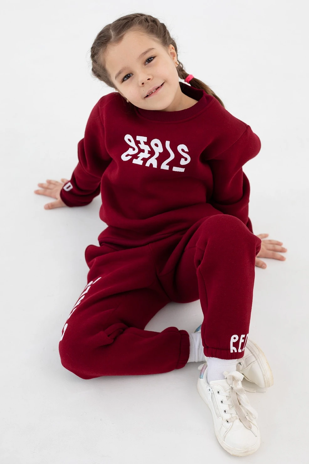 Брюки Хит из футера с начесом детские, однотонные "Redsim"#3