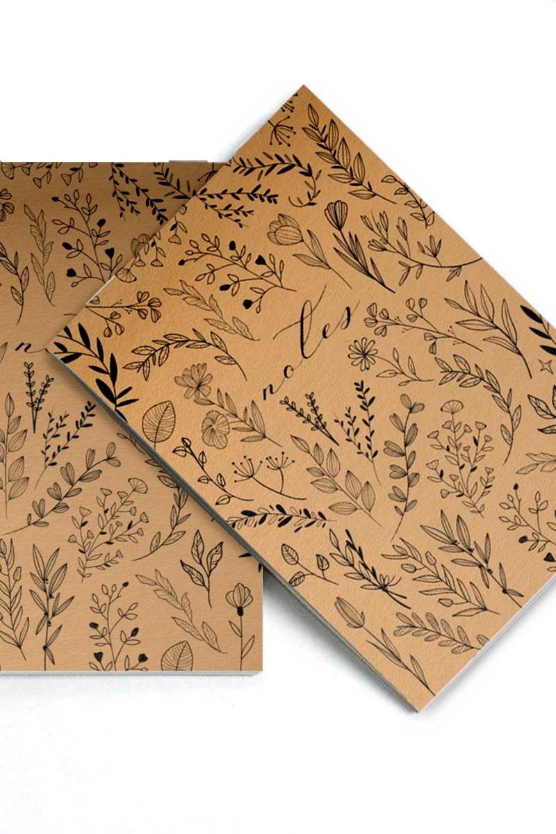 Купить блокнот фирменный А7 на скобе с принтом "Dried flowers"