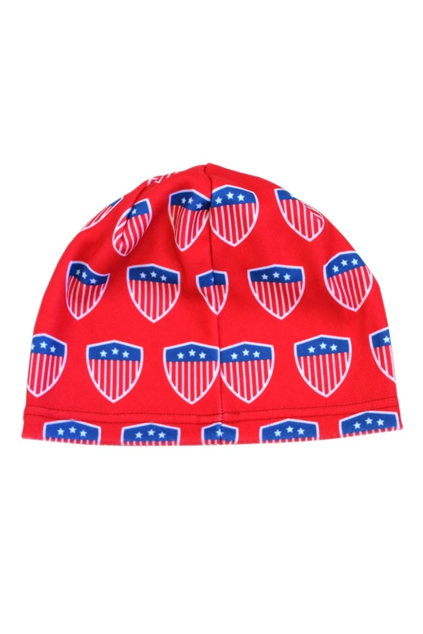 Шапка Лав флисовая однослойная взрослая, с полной запечаткой "USA"#4 Шапка Лав флисовая однослойная взрослая, с полной запечаткой "USA"#4