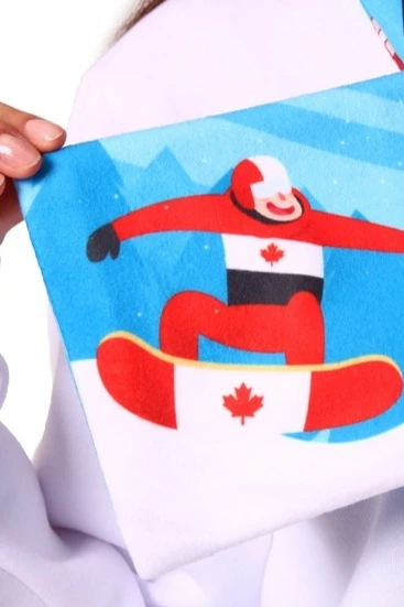 Шарф двухслойный утепленный 15х120 см, с полной запечаткой "Snow festival"#3