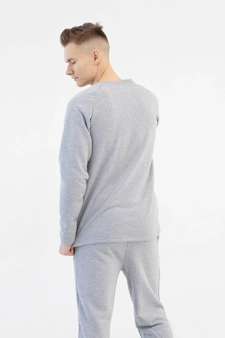 Лонгслив Мигель из футера унисекс, однотонный меланж#1 Лонгслив Мигель из футера унисекс, однотонный меланж#1