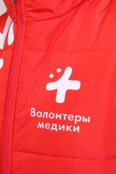 Жилет Портер на синтепоне со стежкой унисекс, с полной запечаткой "Medical volunteers"#3