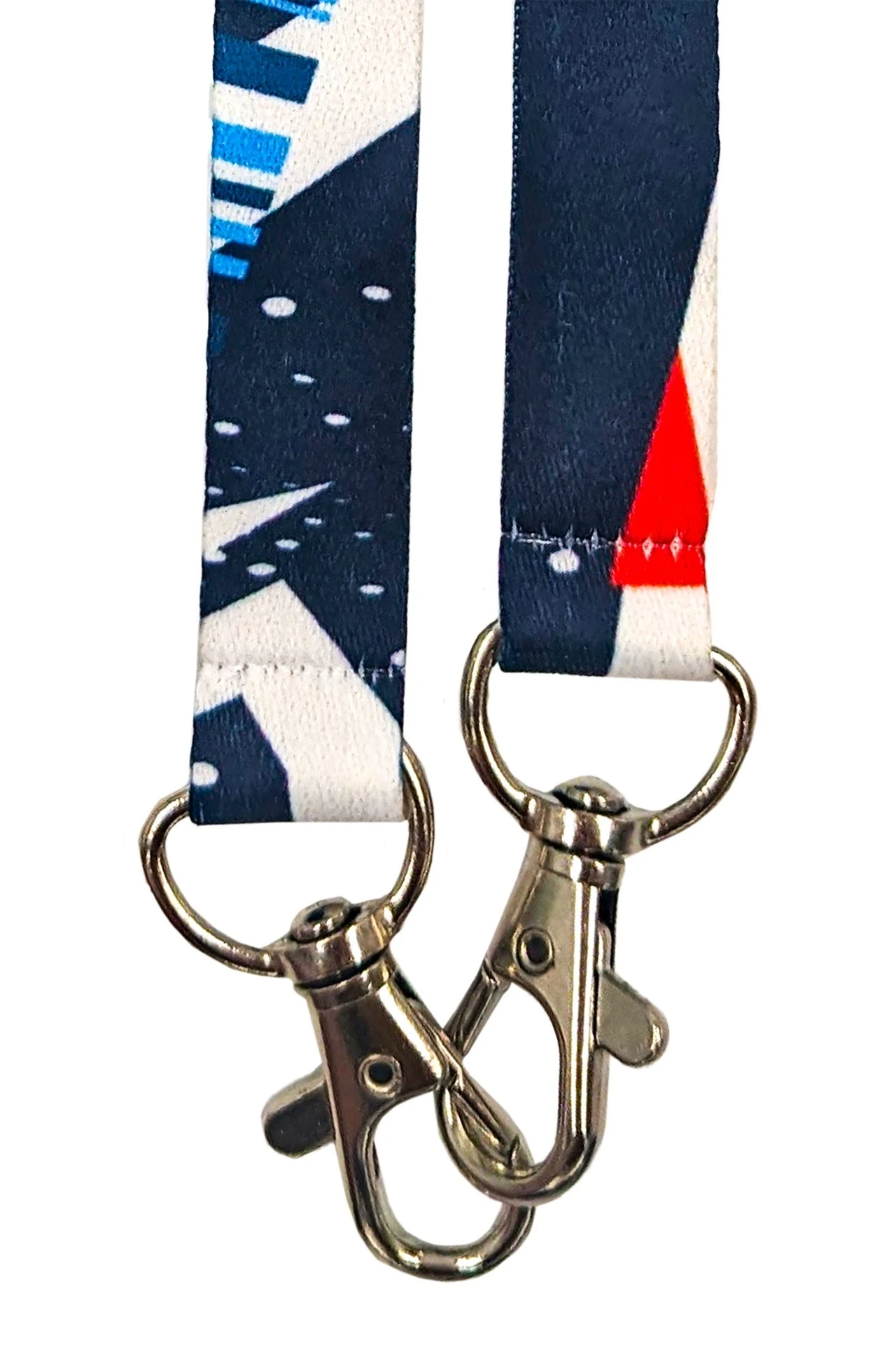 Лента для бейджа блекаут ширина 1,5 см, с двумя карабинами, с печатью#2