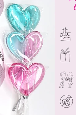Леденцы для торта "Pink and Tiffany heart"