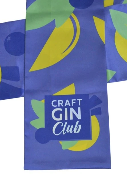 Шарф двухслойный легкий 20х120 см, с полной запечаткой "Craft GIN Club"#5