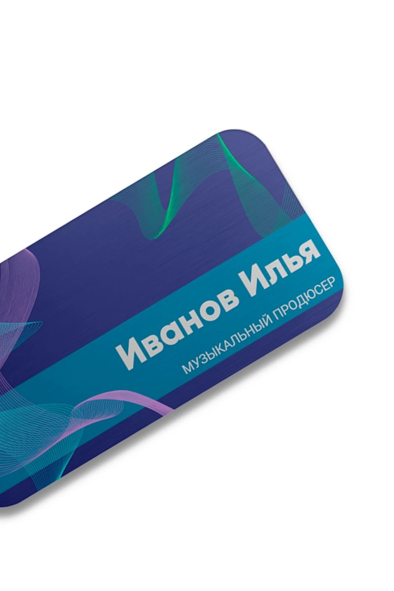 Купить бейдж металлический 30х60 мм без окна "Иванов Илья" Купить бейдж металлический 30х60 мм без окна "Иванов Илья"