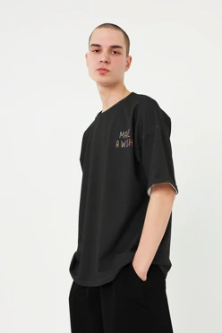 Купить футболку Бен оверсайз унисекс из футера с полной запечаткой "Make a Wish"