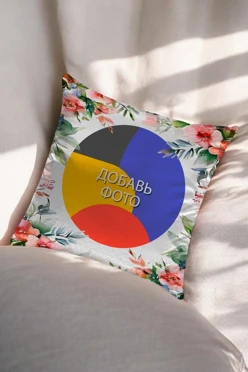 Купить подушку 45х45 см, с принтом "Frame with flowers 2"