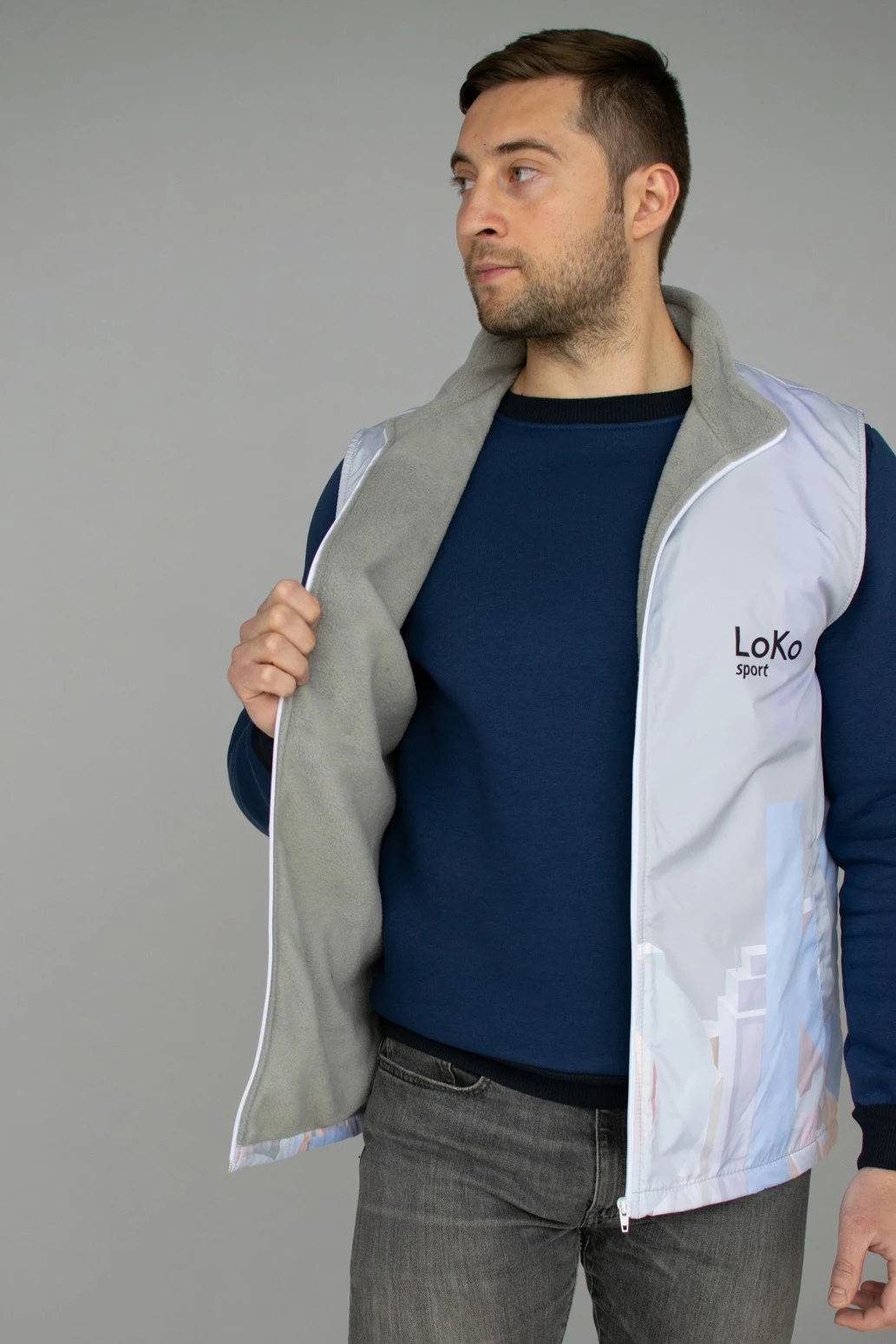 Жилет Пилот с подкладом из флиса унисекс, с полной запечаткой#2 Жилет Пилот с подкладом из флиса унисекс, с полной запечаткой#2