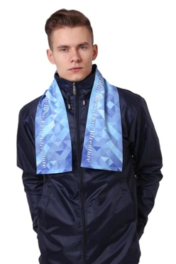 Купить Шарф двухслойный взрослый 15х100 см, с полной запечаткой "Polar Bears"