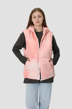 Купить жилет Трис на синтепоне с капюшоном унисекс, с полной запечаткой "Gn"