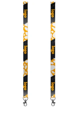 Купить ленту для бейджа блекаут ширина 2,5 см, с карабином-люкс, с печатью "Prestige"