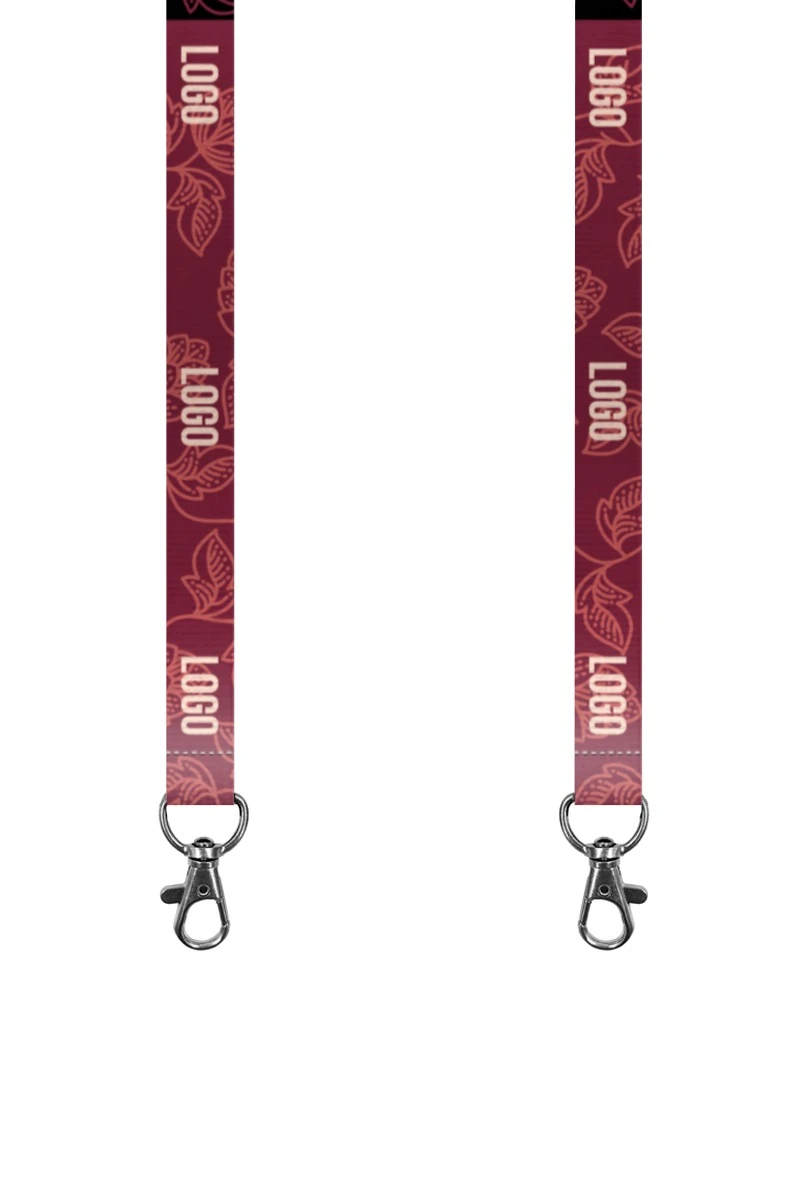 Купить ленту для бейджа репс ширина 2 см, с карабином-люкс, с печатью "Red fauna"