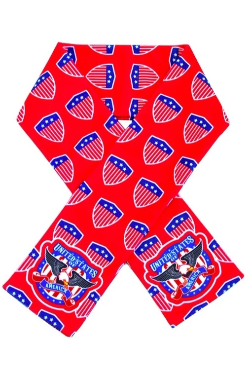 Шарф двухслойный утепленный 15х100 см, с полной запечаткой "USA"#6 Шарф двухслойный утепленный 15х100 см, с полной запечаткой "USA"#6