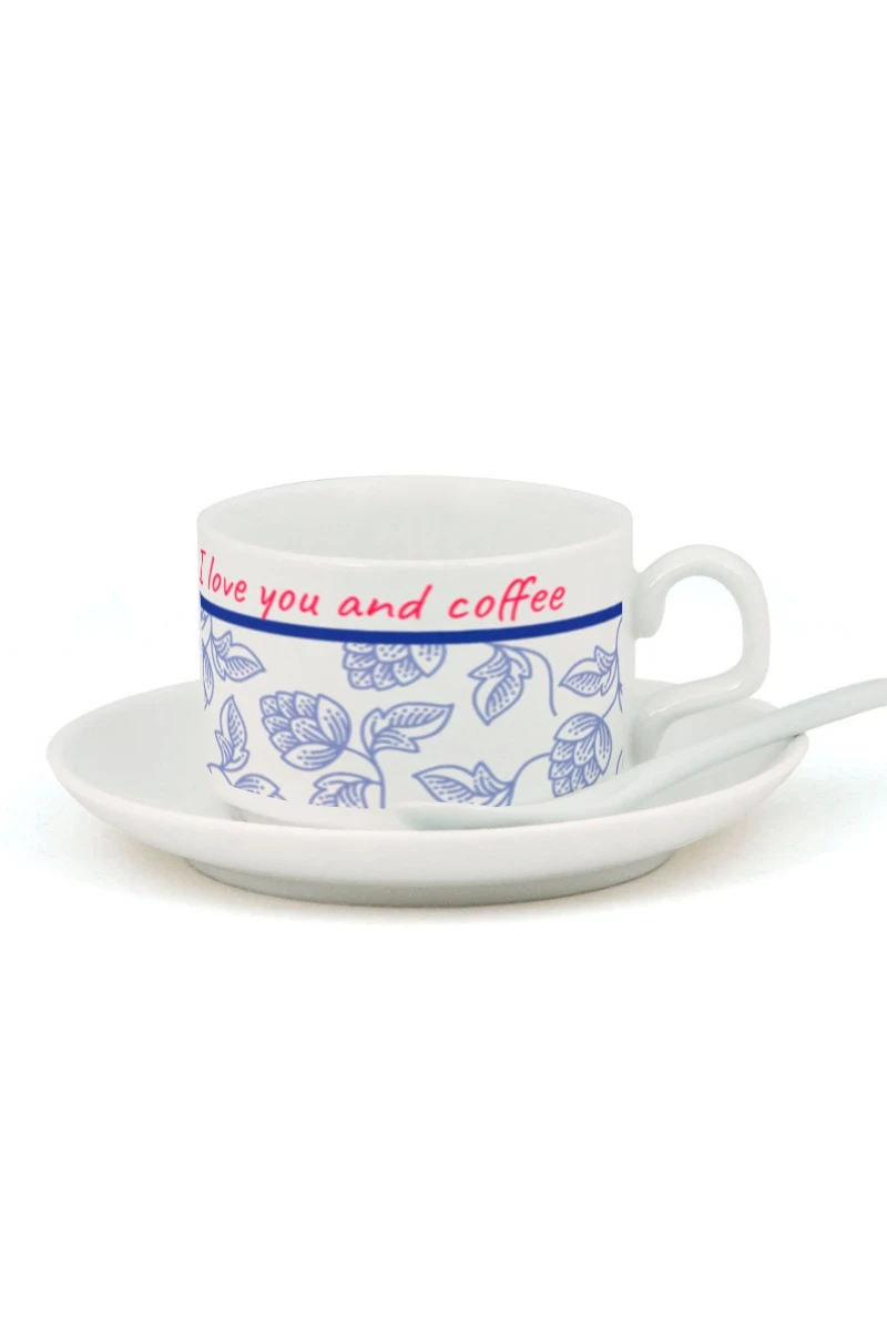 Купить кофейный набор с принтом "I love you and coffe"