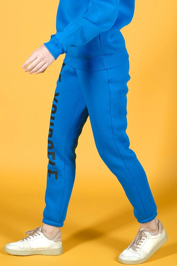 Брюки Хит из футера с начесом женские, однотонные голубые#1 Брюки Хит из футера с начесом женские, однотонные голубые#1