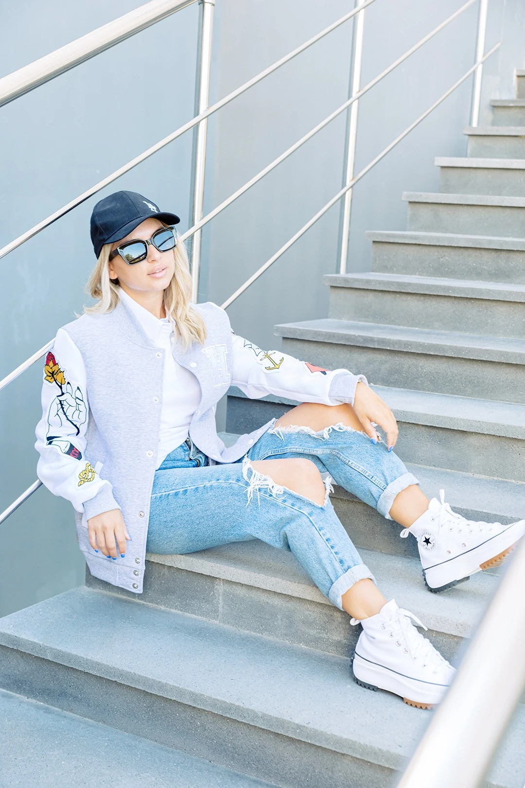 Бомбер Стайл из футера унисекс, однотонный "Fight"#4