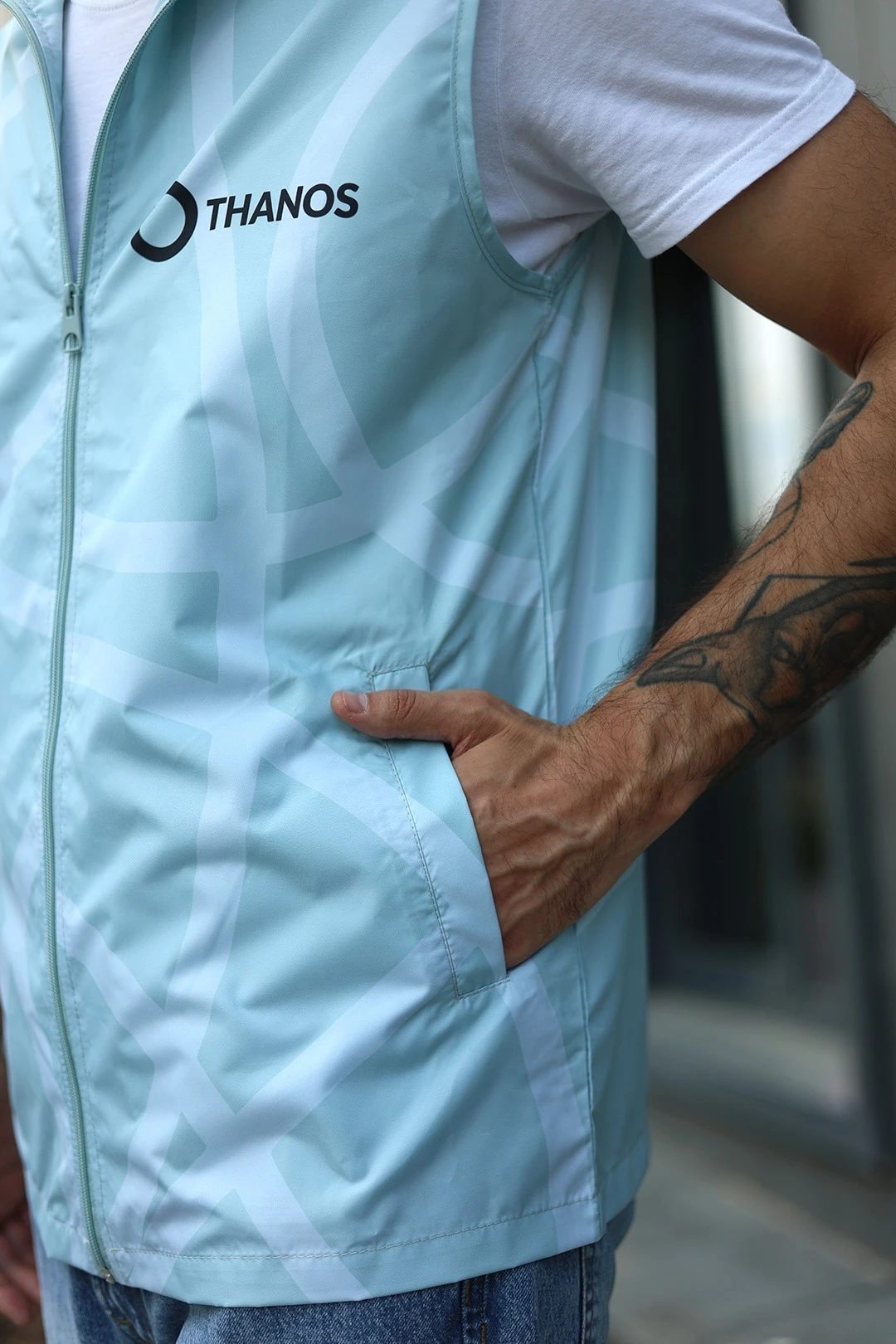 Жилет Брендон без капюшона унисекс, с полной запечаткой "Thanos"#3