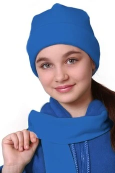 Купить шапку флисовую детскую синюю