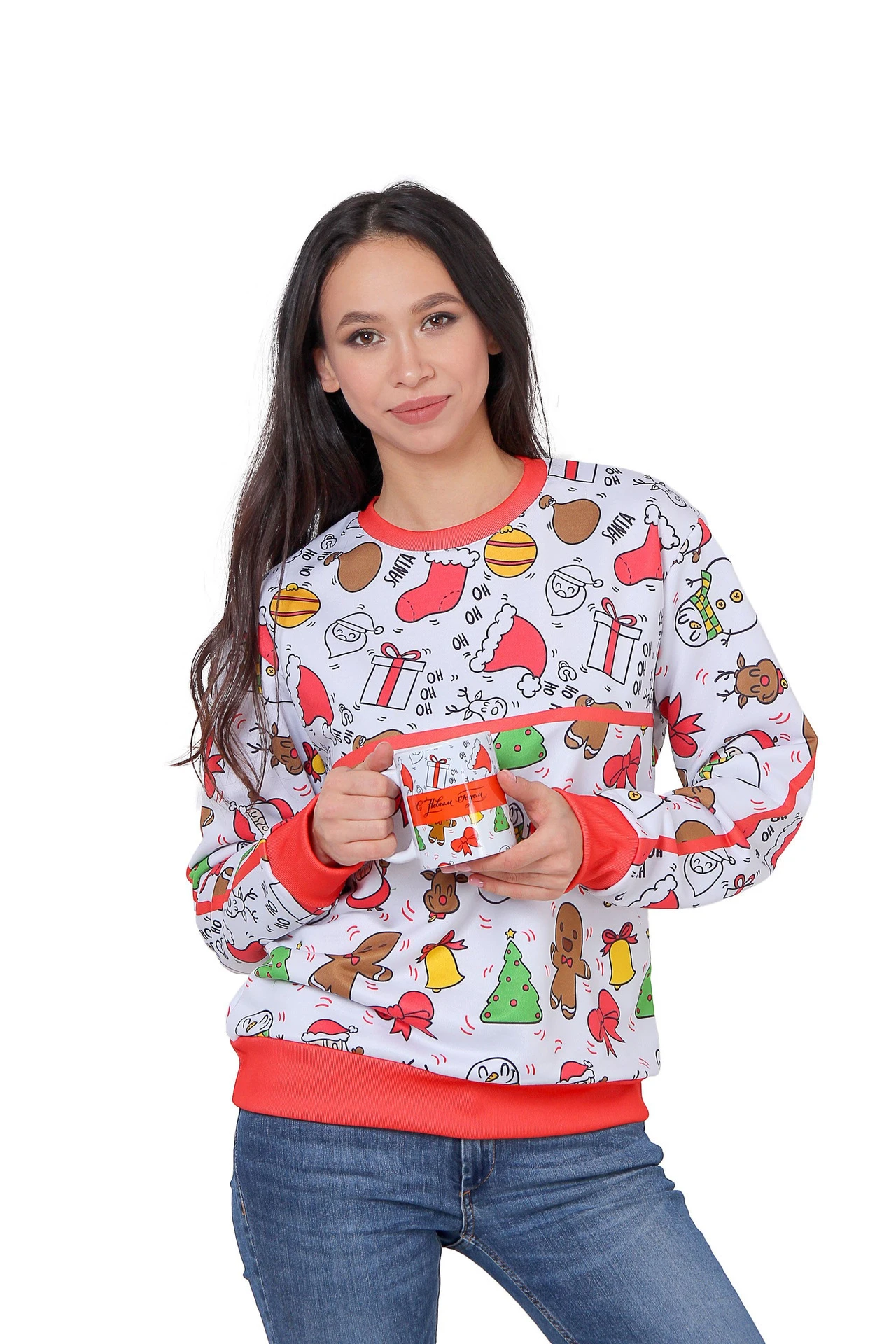 Купить свитшот унисекс "Новый год" с полной запечаткой Купить свитшот унисекс "Новый год" с полной запечаткой