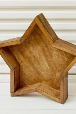 Деревянный ящик в форме звезды, 30см